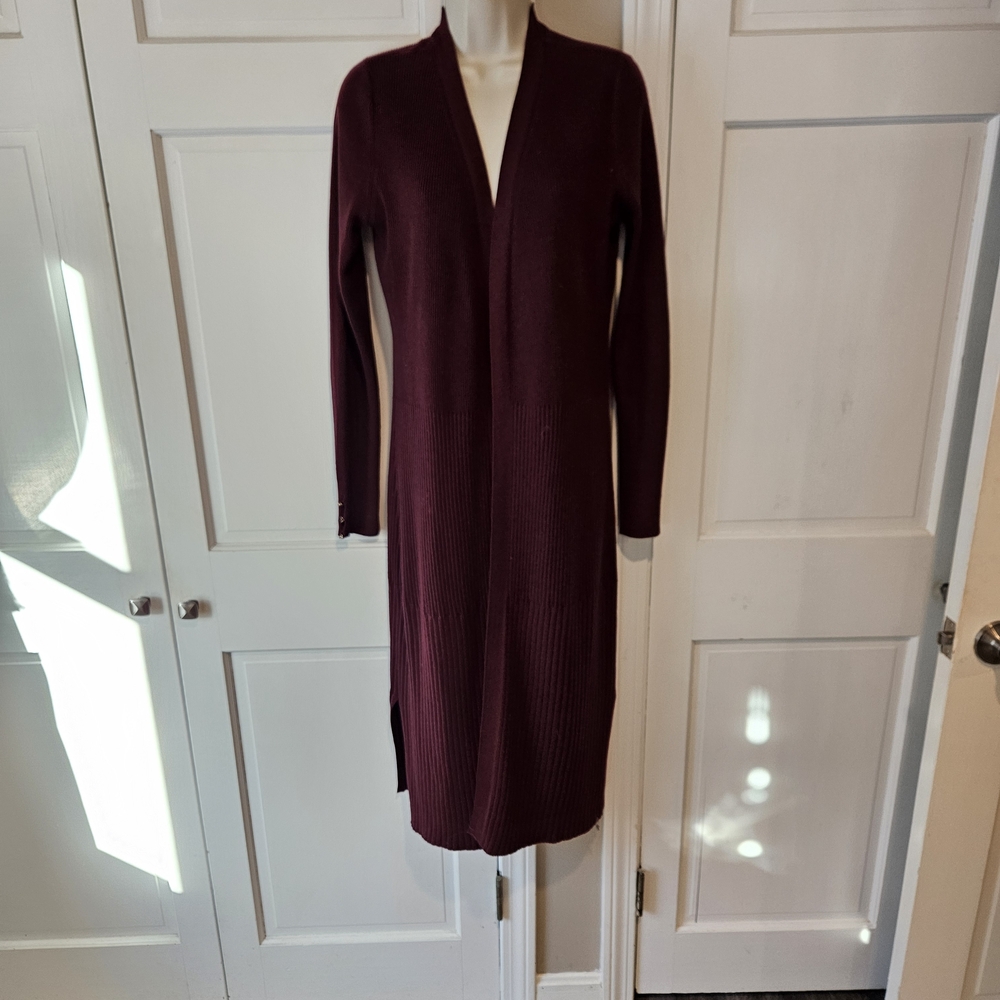 Elegant Burgundy Long Sleeve Cardigan